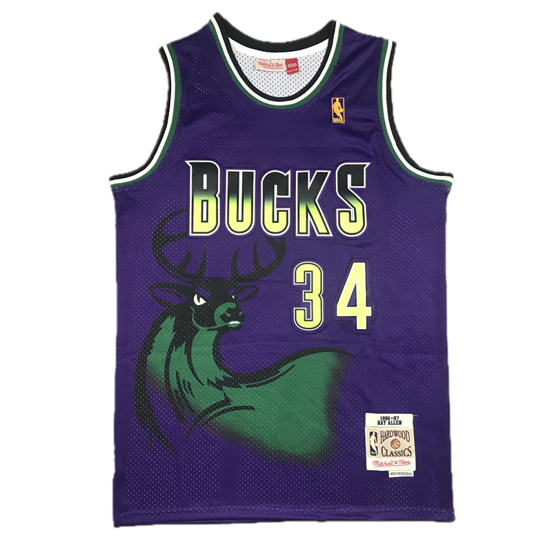 Milwaukee Bucks #34 Ray Allen Throwback Classics Jersey
