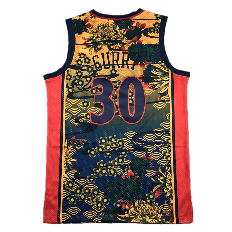 Golden State #30 Steph Curry Japanese Theme Classics Jersey
