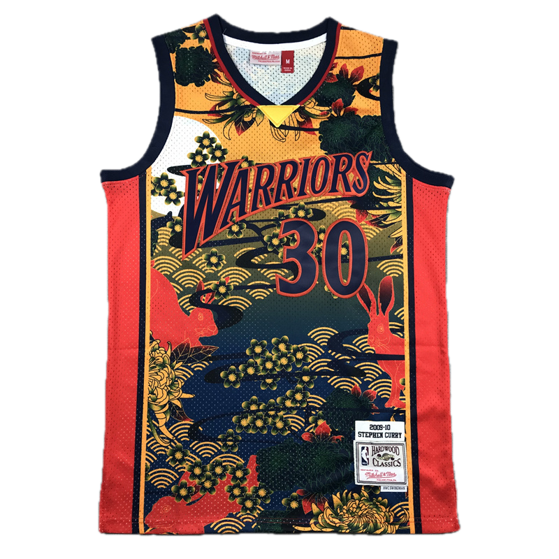 Golden State #30 Steph Curry Japanese Theme Classics Jersey