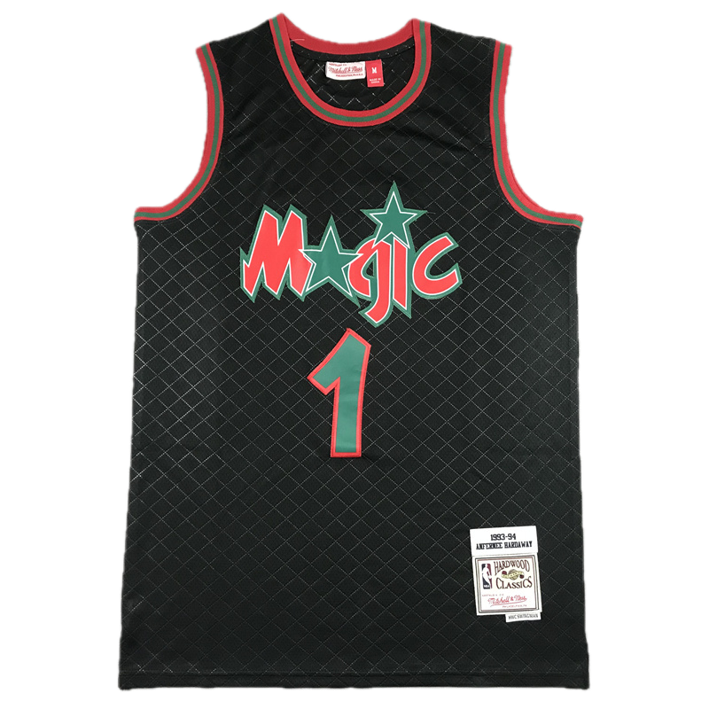Orlando Magic #1 A. Hardaway Special Edition Throwback Classics Jersey (Black/Teal/Red)