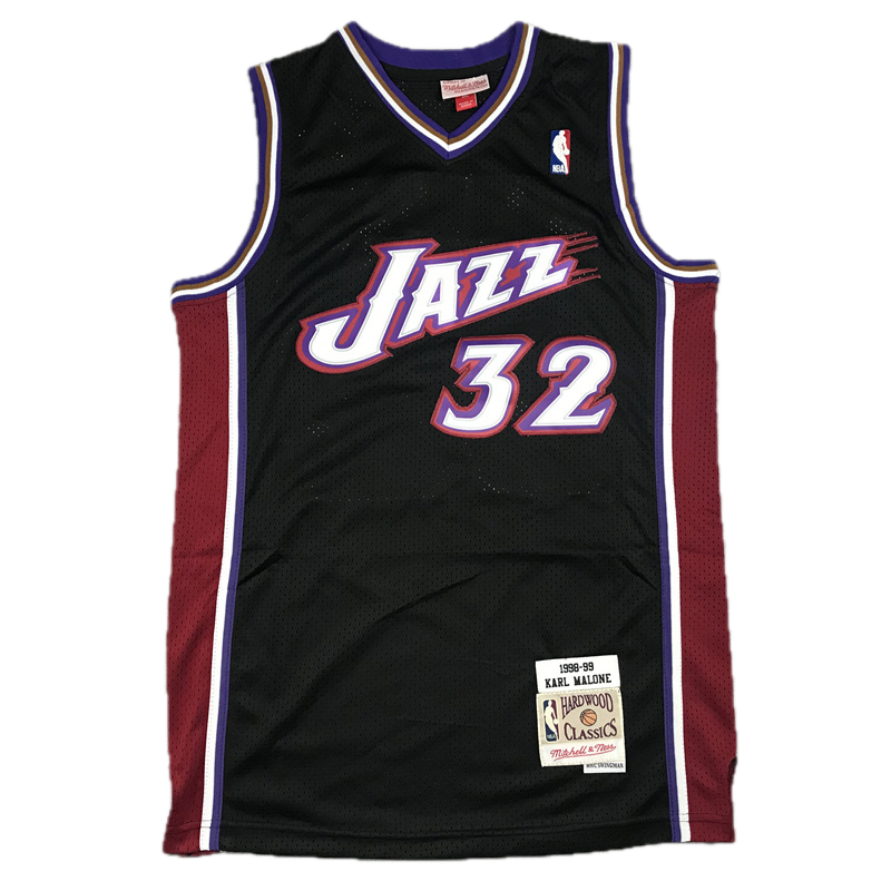 Utah #32 Malone (Rare-Black/Burg) 1998-99 Throwback Classics Jersey