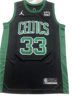 Boston Celtics #33 Larry Bird Swing Jersey (Black/Green)