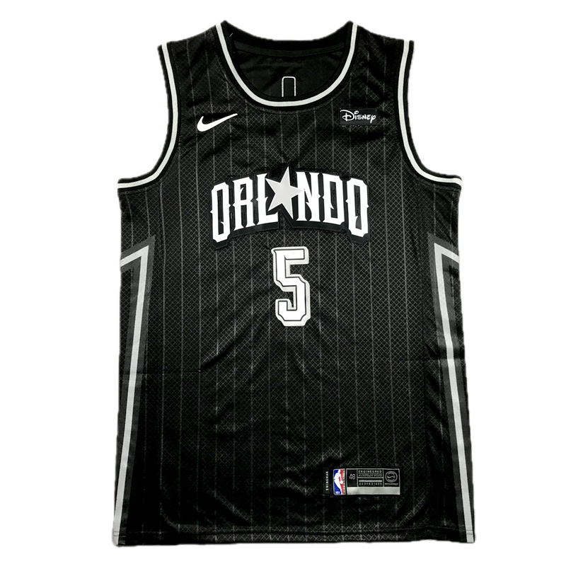 Orlando #5 Banchero (Black Pinstripe) Swing Jersey