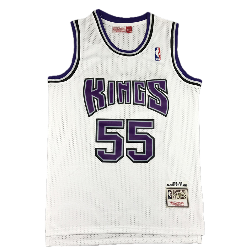 Jason Williams #55 Sacramento Kings Jersey White Purple - Throwback Classics