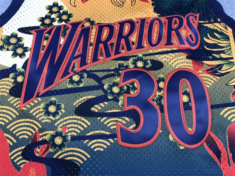 Golden State #30 Steph Curry Japanese Theme Classics Jersey