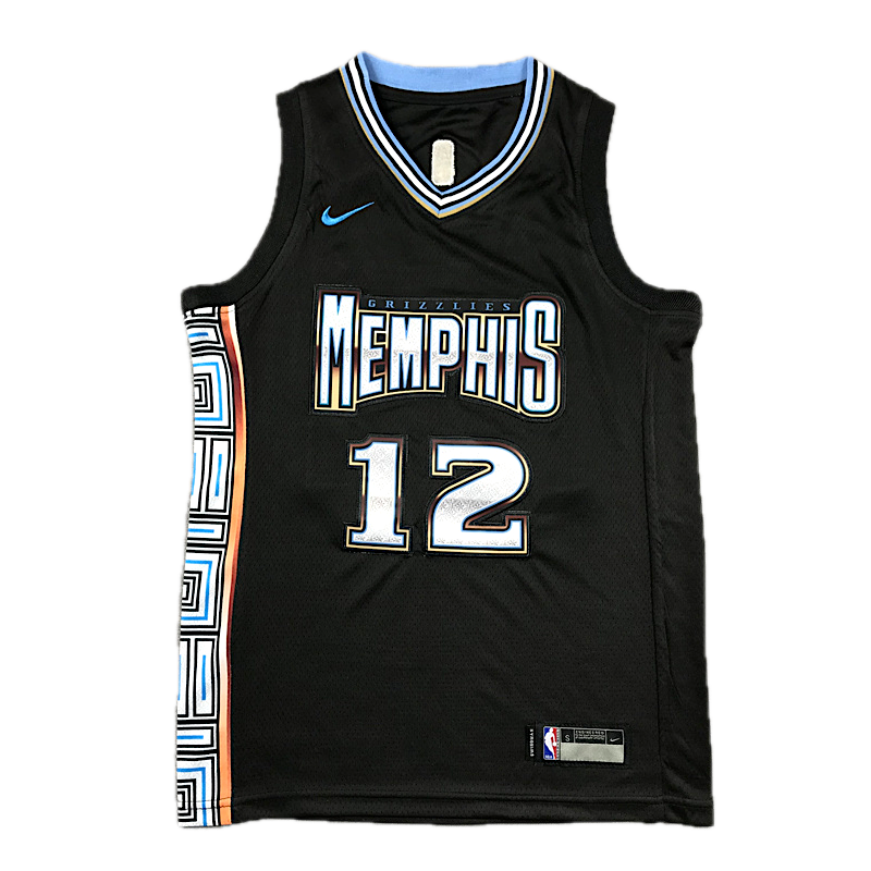 Black basketball jersey with 'Memphis' and number '12' on a white background